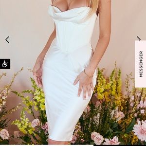 House of CB “Myrna” Ivory Corset Slip Dress size S